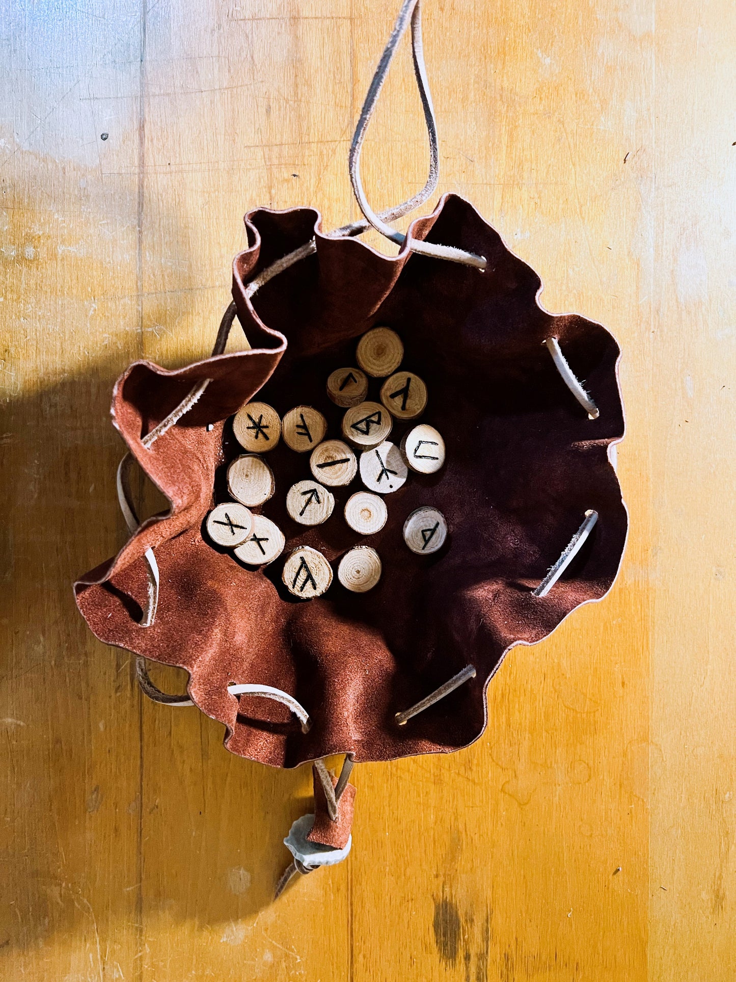 Leather Drawstring Pouch