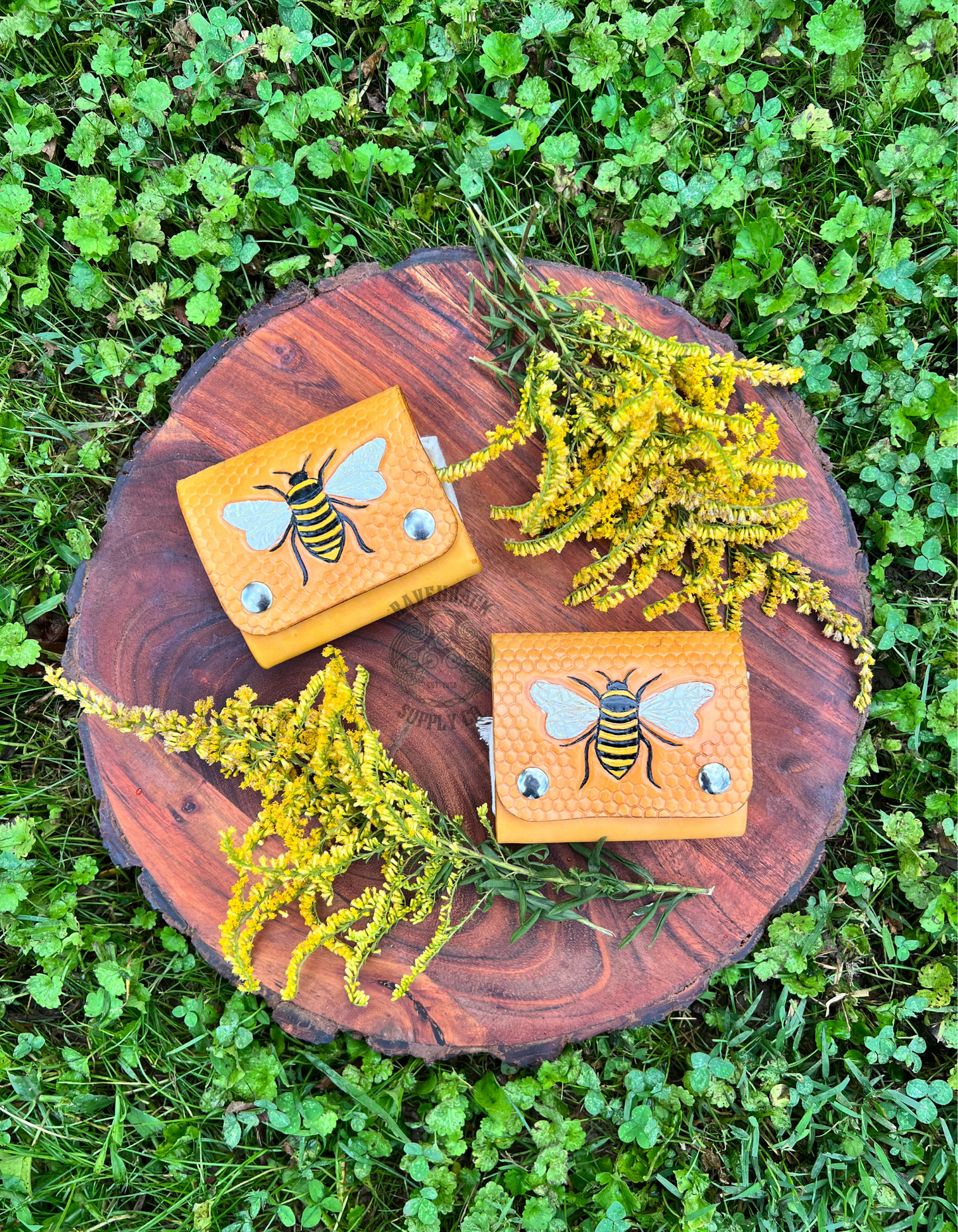 Honey Bee Leather Foraging Pouch